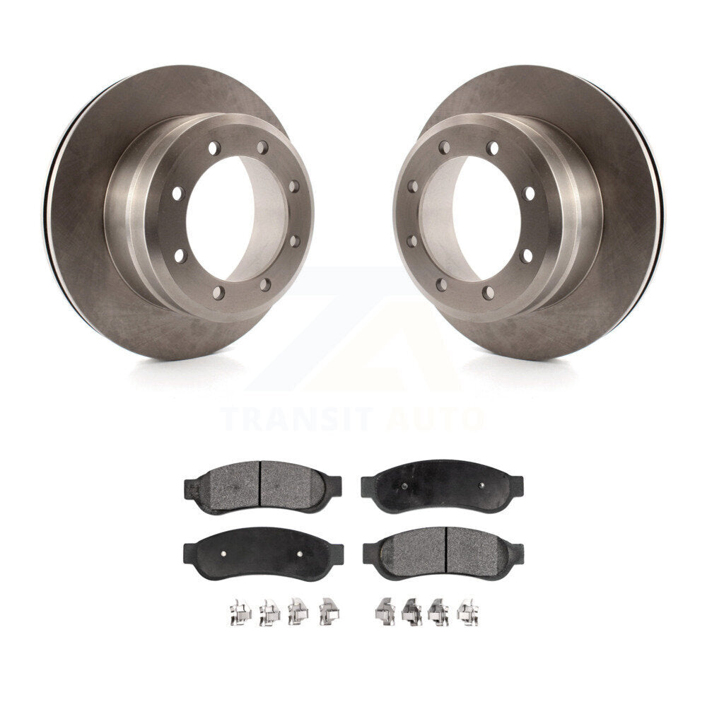 Disc Brake Rotors And Ceramic Pad Rear Kit For Ford F-350 Super Duty F-250 F-450