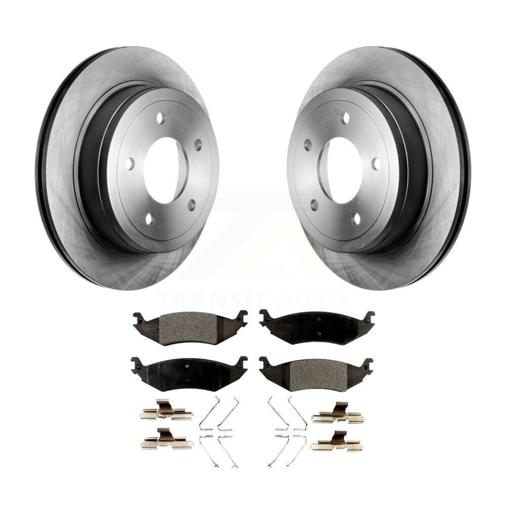 Disc Brake Rotors And Ceramic Pads Rear Kit For Ford E-150 Club Wagon Econoline