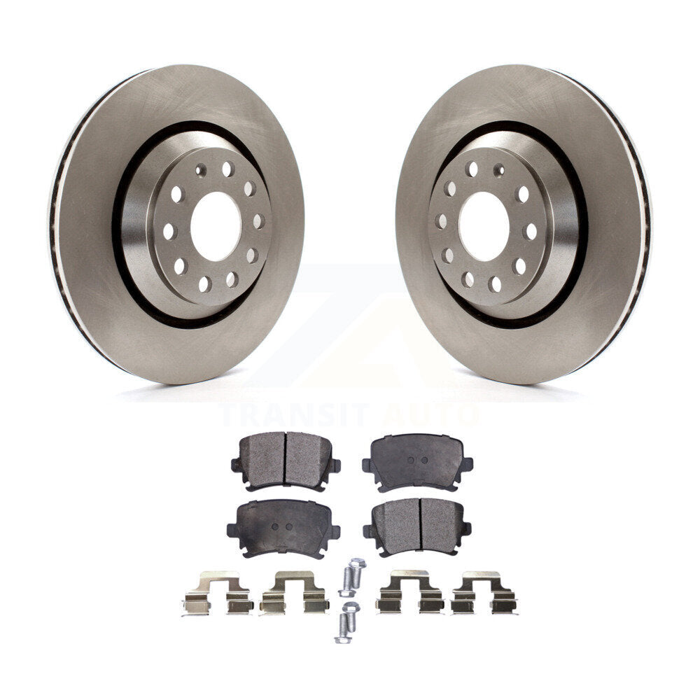 Disc Brake Rotors & Ceramic Pad Rear Kit For Volkswagen GTI Passat CC Golf R R32
