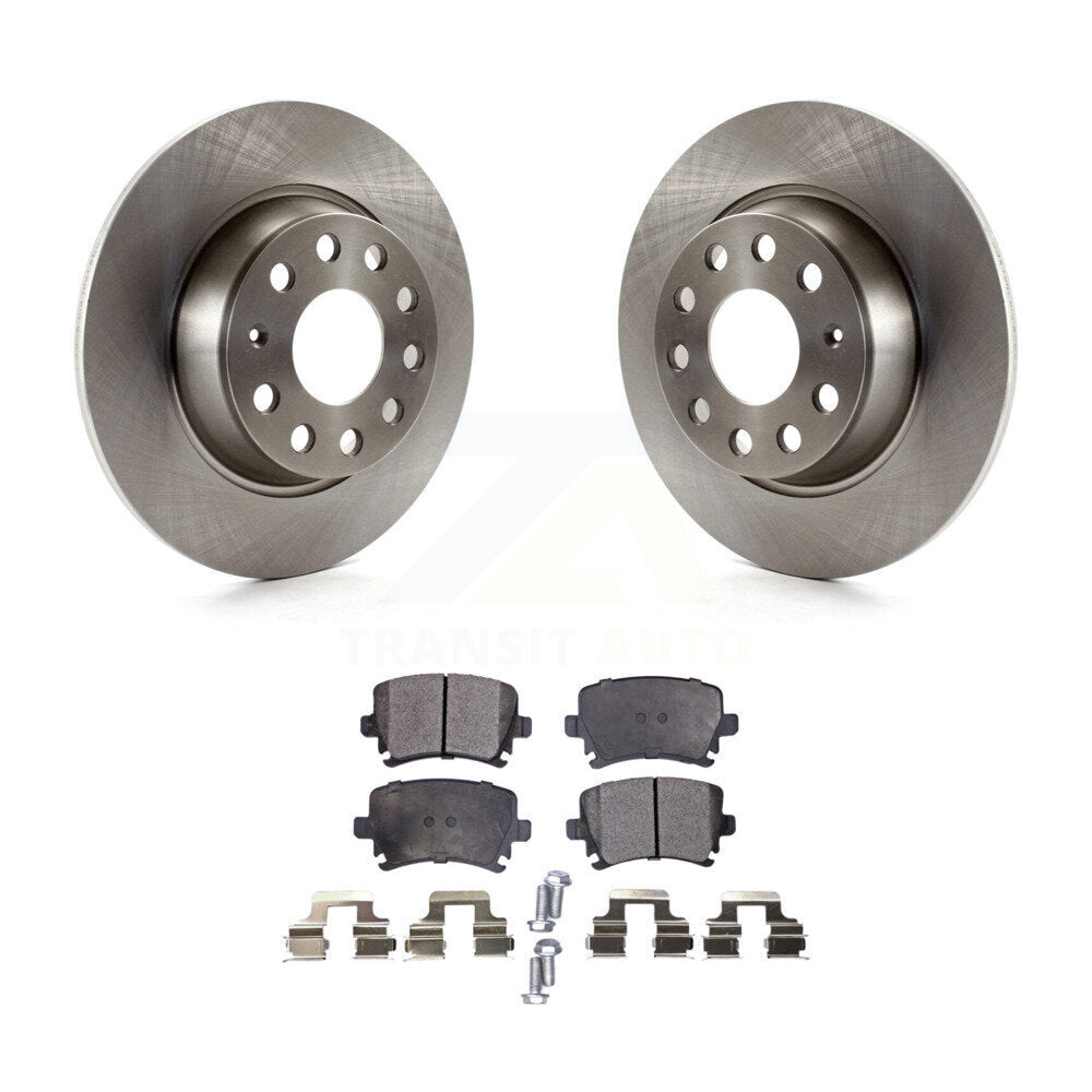 Brake Rotor And Ceramic Pad Rear Kit For Volkswagen Jetta GTI Passat Eos Audi A3