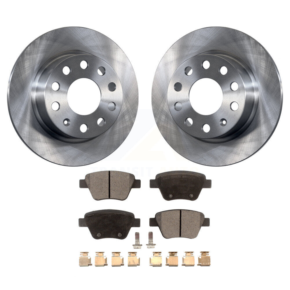 Disc Brake Rotors And Ceramic Pads Rear Kit For Volkswagen Jetta Eos Audi A3 GTI