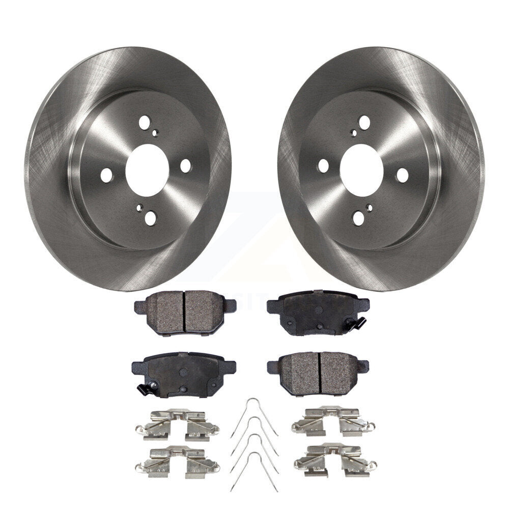 Disc Brake Rotors And Ceramic Pads Rear Kit For 2012-2018 Toyota Yaris