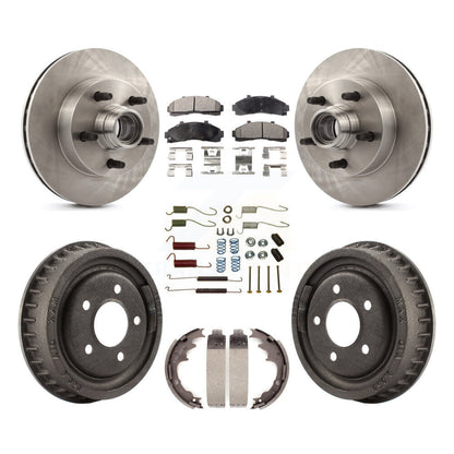 Disc Brake Rotors Hub Ceramic Pads And Drum Front Rear Kit (7Pc) For Mazda B4000