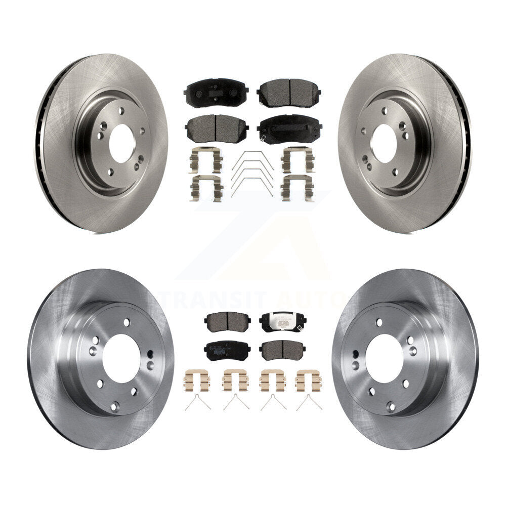 Brake Rotors Ceramic Pad Front Rear Kit For Kia Optima With Manual Parking