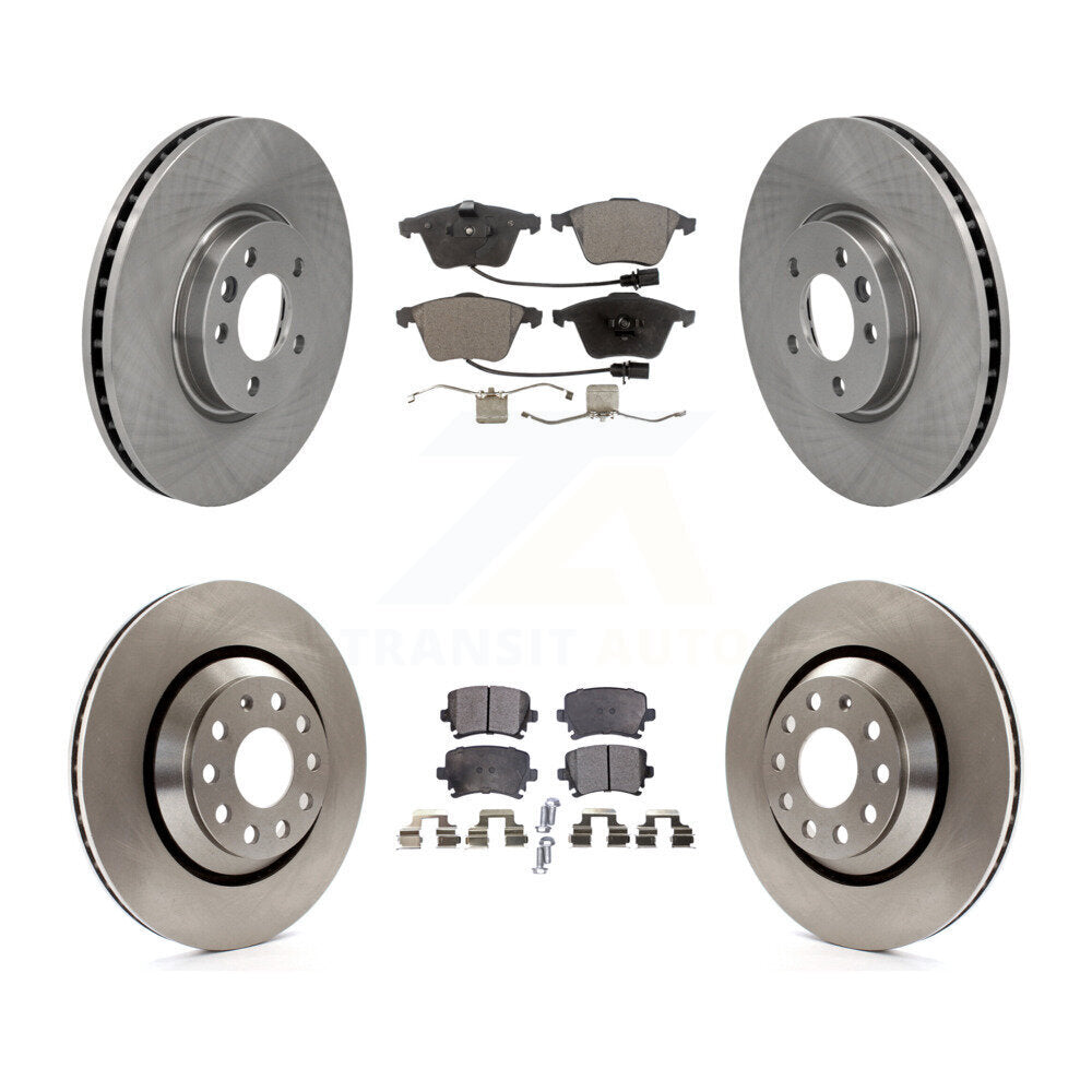 Disc Brake Rotors And Ceramic Pads Front Rear Kit For Volkswagen CC