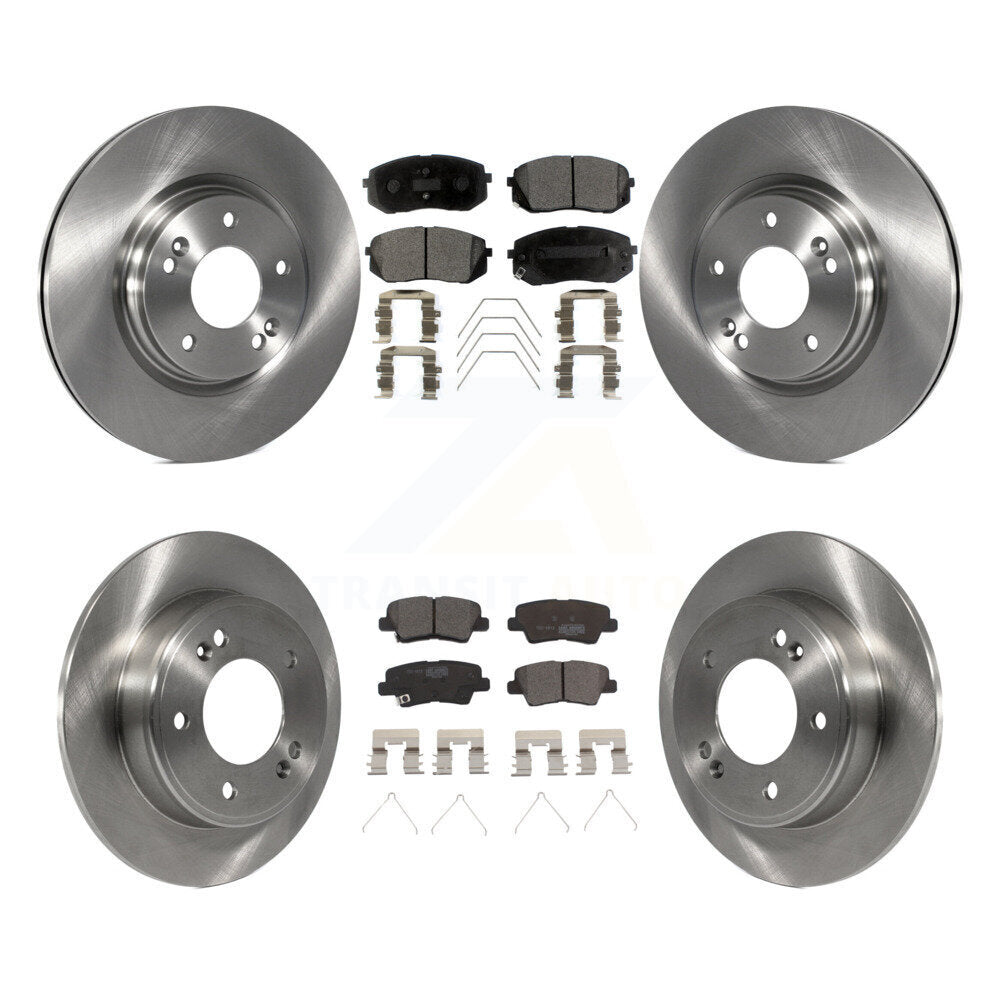 Brake Rotors Ceramic Pad Front Rear Kit For Kia Forte5 With Manual Parking