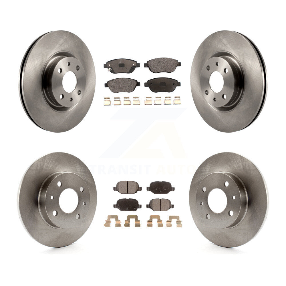 Brake Rotor Ceramic Pad Front Rear Kit For Fiat 500 Turbocharged with GAS engine