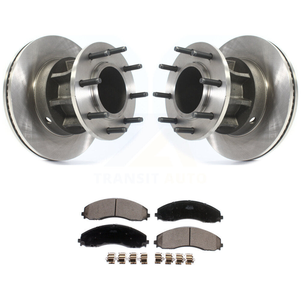 Disc Brake Rotor Hub Ceramic Pad Front Kit For Ford F-450 Super Duty F-550 4 X 2