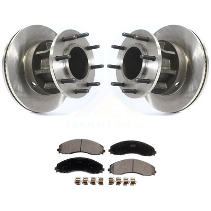 Disc Brake Rotor Hub Ceramic Pad Front Kit For Ford F-450 Super Duty F-550 4 X 2