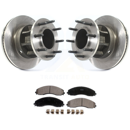 Disc Brake Rotor Hub Ceramic Pad Front Kit For Ford F-450 Super Duty F-550 4 X 2