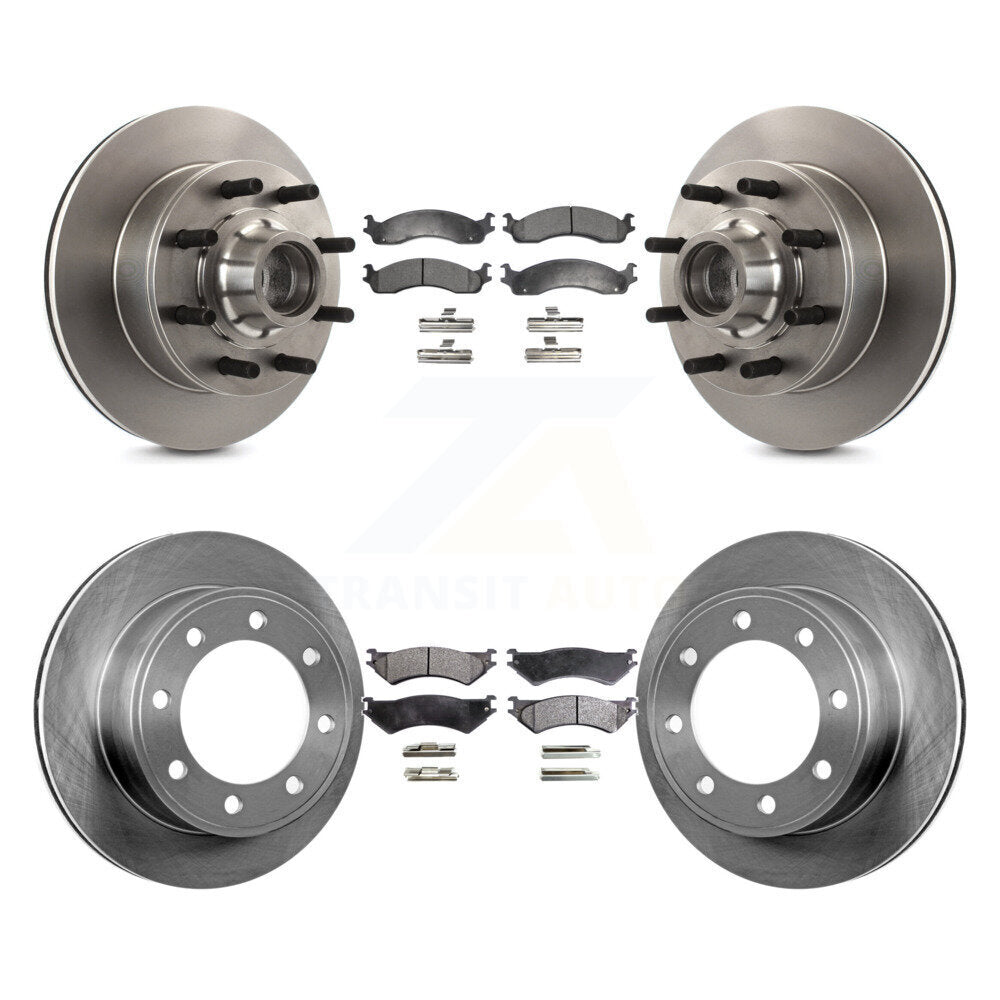 Brake Rotor Ceramic Pad Front Rear Kit For Ford E-350 Super Duty Econoline E-250