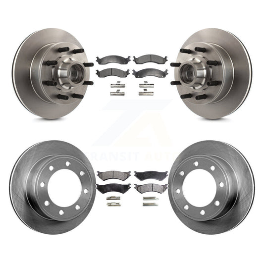 Brake Rotor Ceramic Pad Front Rear Kit For Ford E-350 Super Duty Econoline E-250