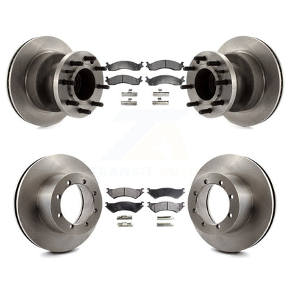 Disc Brake Rotors And Ceramic Pads Front Rear Kit For Ford E-350 Super Duty