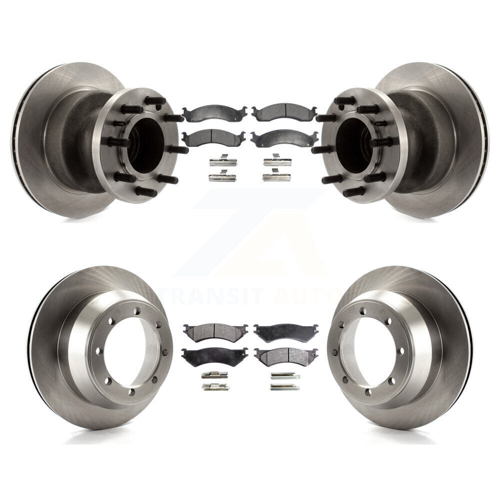 Brake Rotors Ceramic Pad Front Rear Kit For Ford E-350 Super Duty Econoline Club
