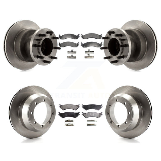 Brake Rotors Ceramic Pad Front Rear Kit For Ford E-350 Super Duty Econoline Club