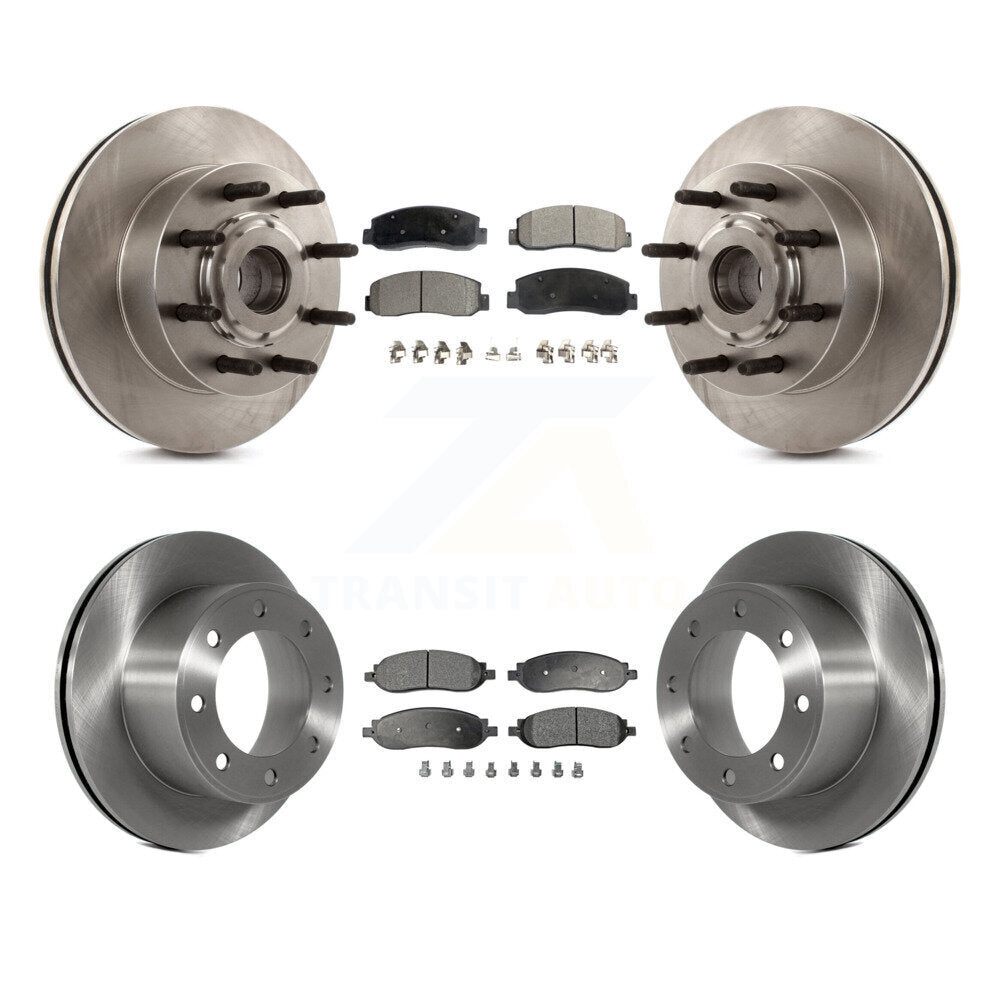 Disc Brake Rotors Ceramic Pad Front Rear Kit For Ford F-350 Super Duty F-250 RWD