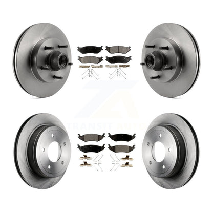 Disc Brake Rotors Ceramic Pad Front Rear Kit For Ford E-150 Club Wagon Econoline