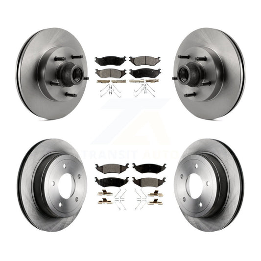 Disc Brake Rotors Ceramic Pad Front Rear Kit For Ford E-150 Club Wagon Econoline