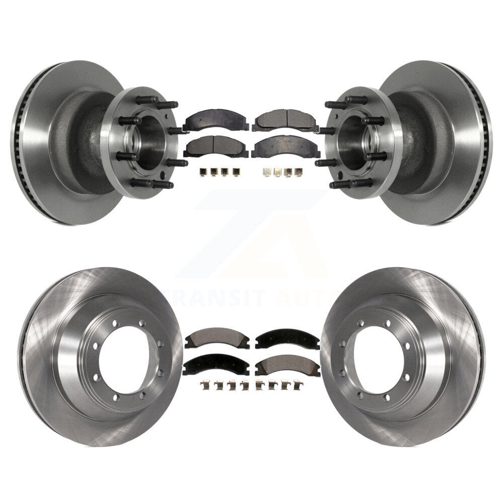 Disc Brake Rotors And Ceramic Pads Front Rear Kit For Ford E-450 Super Duty