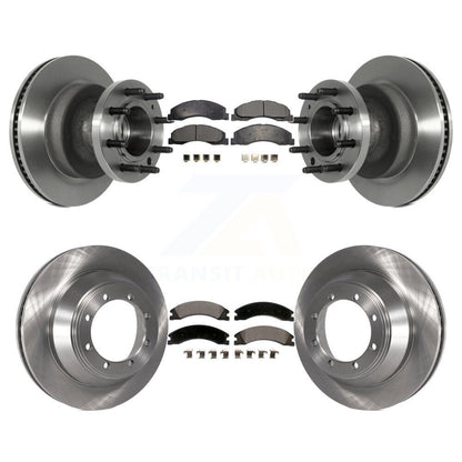 Disc Brake Rotors And Ceramic Pads Front Rear Kit For Ford E-450 Super Duty