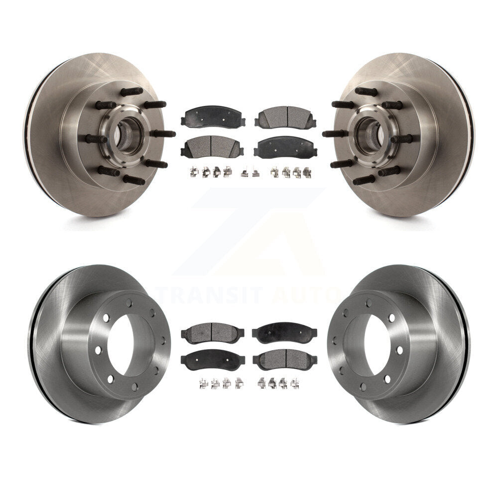 Disc Brake Rotors Ceramic Pad Front Rear Kit For Ford F-250 Super Duty F-350 RWD