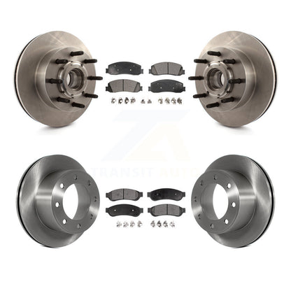 Disc Brake Rotors Ceramic Pad Front Rear Kit For Ford F-250 Super Duty F-350 RWD