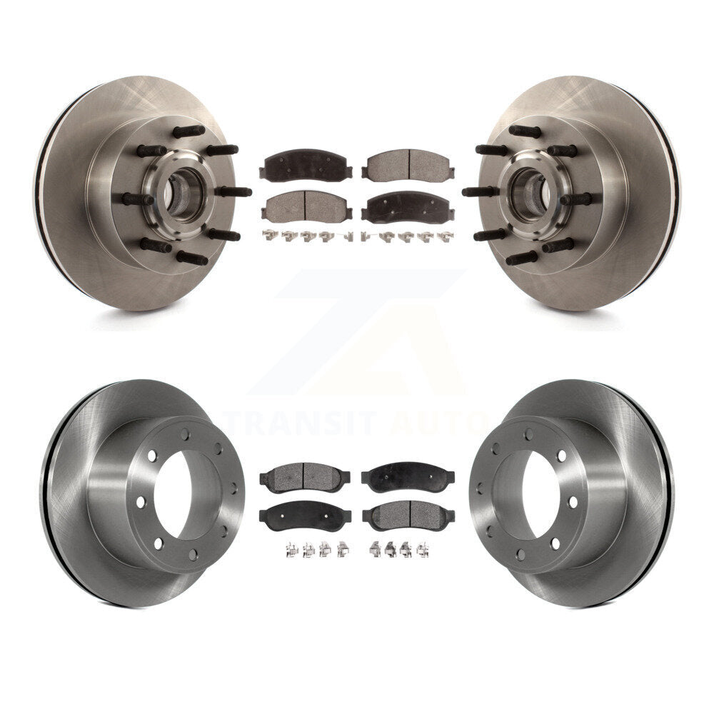 Disc Brake Rotors Ceramic Pad Front Rear Kit For Ford F-250 Super Duty F-350 RWD