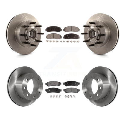 Disc Brake Rotors Ceramic Pad Front Rear Kit For Ford F-250 Super Duty F-350 RWD