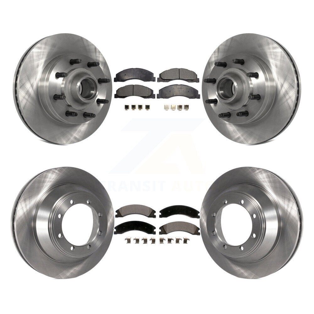 Disc Brake Rotors And Ceramic Pads Front Rear Kit For Ford E-450 Super Duty