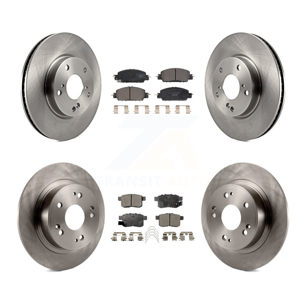 Disc Brake Rotors And Ceramic Pads Front Rear Kit For 2017 Honda Accord LX-S