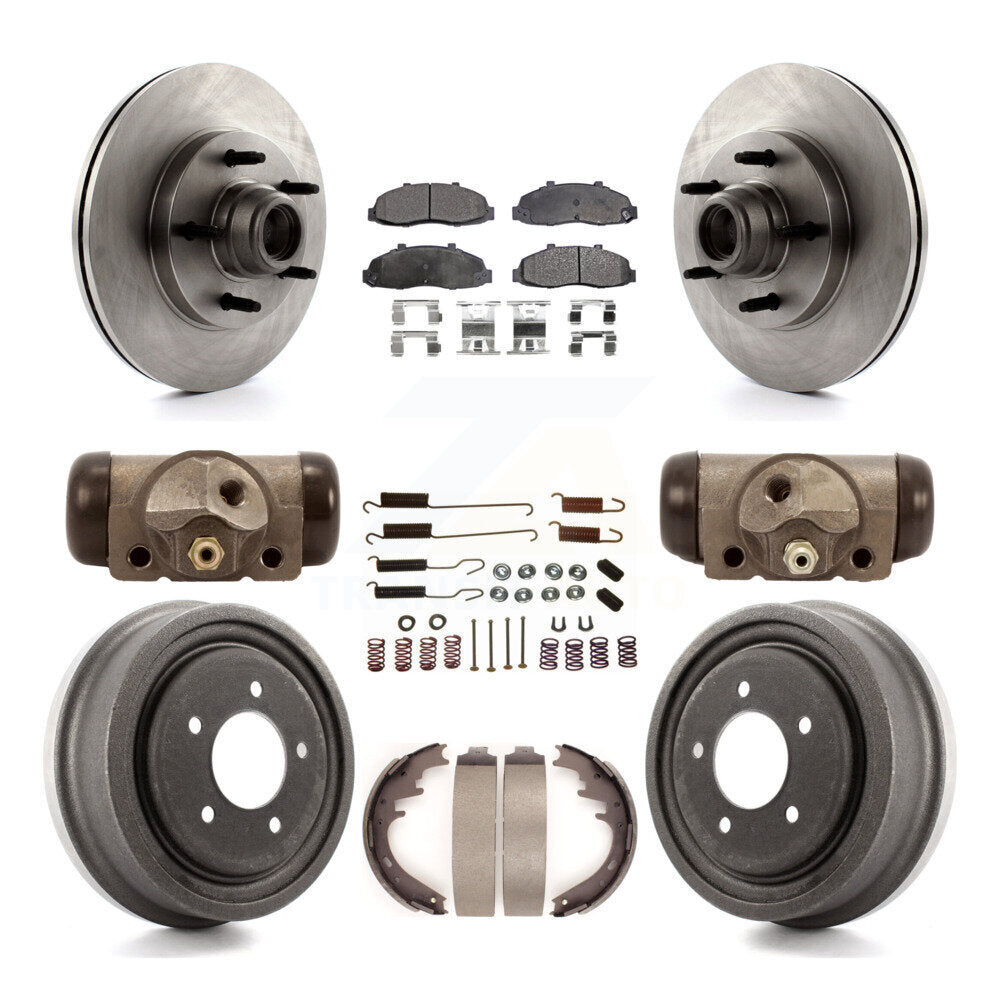 Disc Brake Rotors Ceramic Pads And Drum Front Rear Kit (9Pc) For Ford F-150