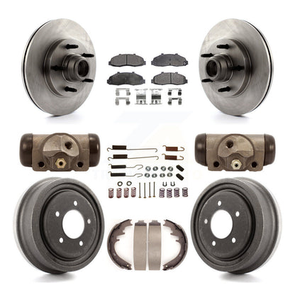Disc Brake Rotors Ceramic Pads And Drum Front Rear Kit (9Pc) For Ford F-150