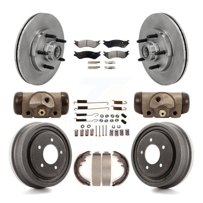 Disc Brake Rotor Ceramic Pad & Drum Front Rear Kit (9Pc) For 1999 Ford F-150 RWD