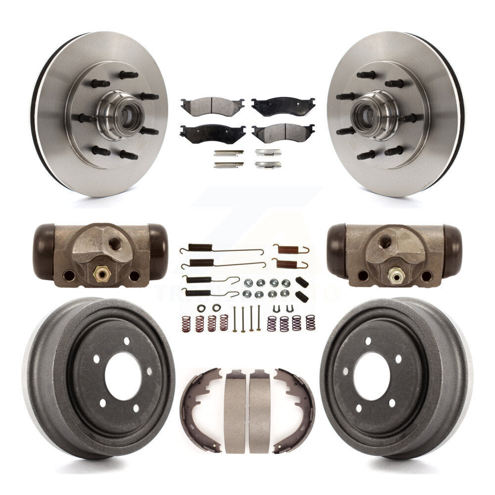Disc Brake Rotor Ceramic Pad & Drum Front Rear Kit (9Pc) For 1999 Ford F-150 RWD