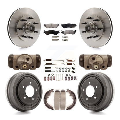 Disc Brake Rotor Ceramic Pad & Drum Front Rear Kit (9Pc) For 1999 Ford F-150 RWD