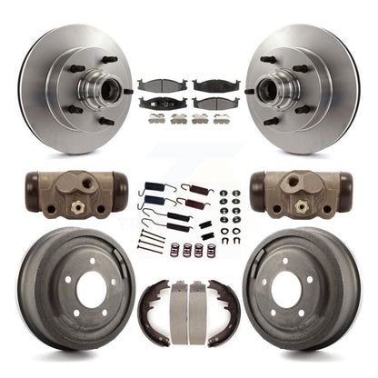 Brake Rotor Ceramic Pad Drum Front Rear Kit (9Pc) For Ford F-150 E-150 Econoline