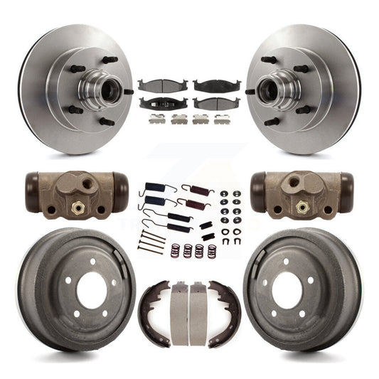 Brake Rotor Ceramic Pad Drum Front Rear Kit (9Pc) For Ford F-150 E-150 Econoline
