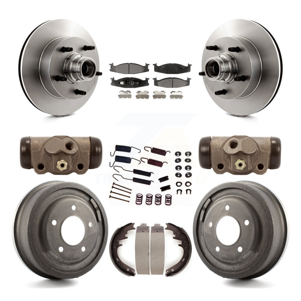 Brake Rotors Ceramic Pad Drum Front Rear Kit (9Pc) For Ford E-150 Econoline Club