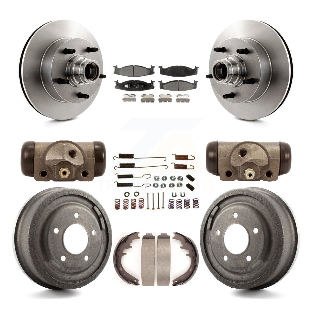 Brake Rotors Ceramic Pad Drum Front Rear Kit (9Pc) For Ford E-150 Econoline Club