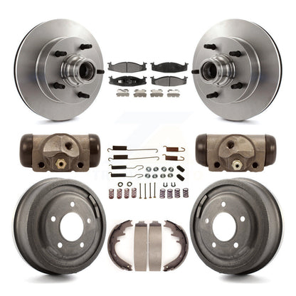 Disc Brake Rotors Ceramic Pad Drum Front Rear Kit (9Pc) For Ford E-150 Econoline