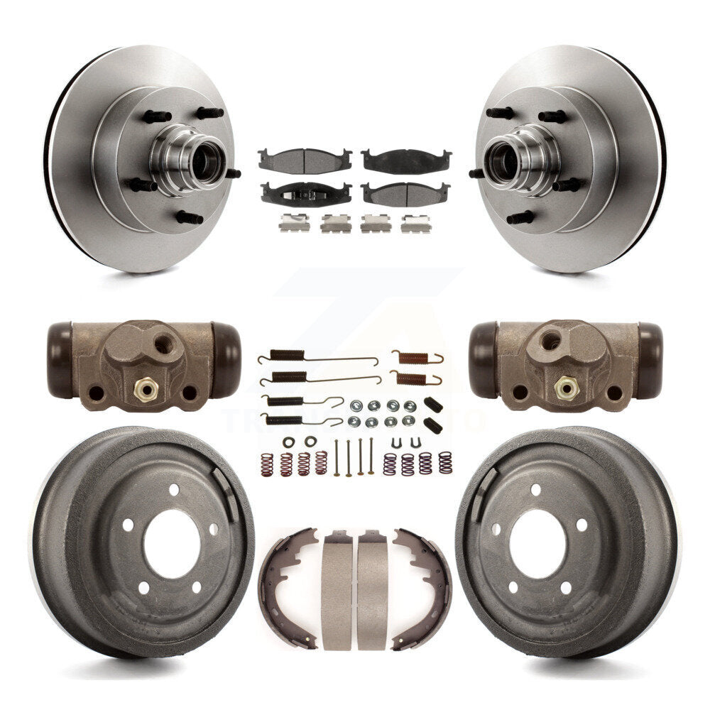 Brake Rotors Ceramic Pad Drum Front Rear Kit (9Pc) For Ford E-150 Econoline Club