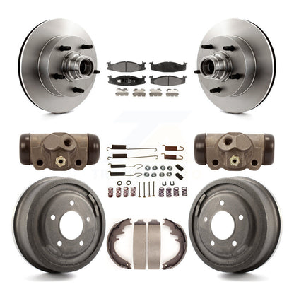 Brake Rotors Ceramic Pad Drum Front Rear Kit (9Pc) For Ford E-150 Econoline Club