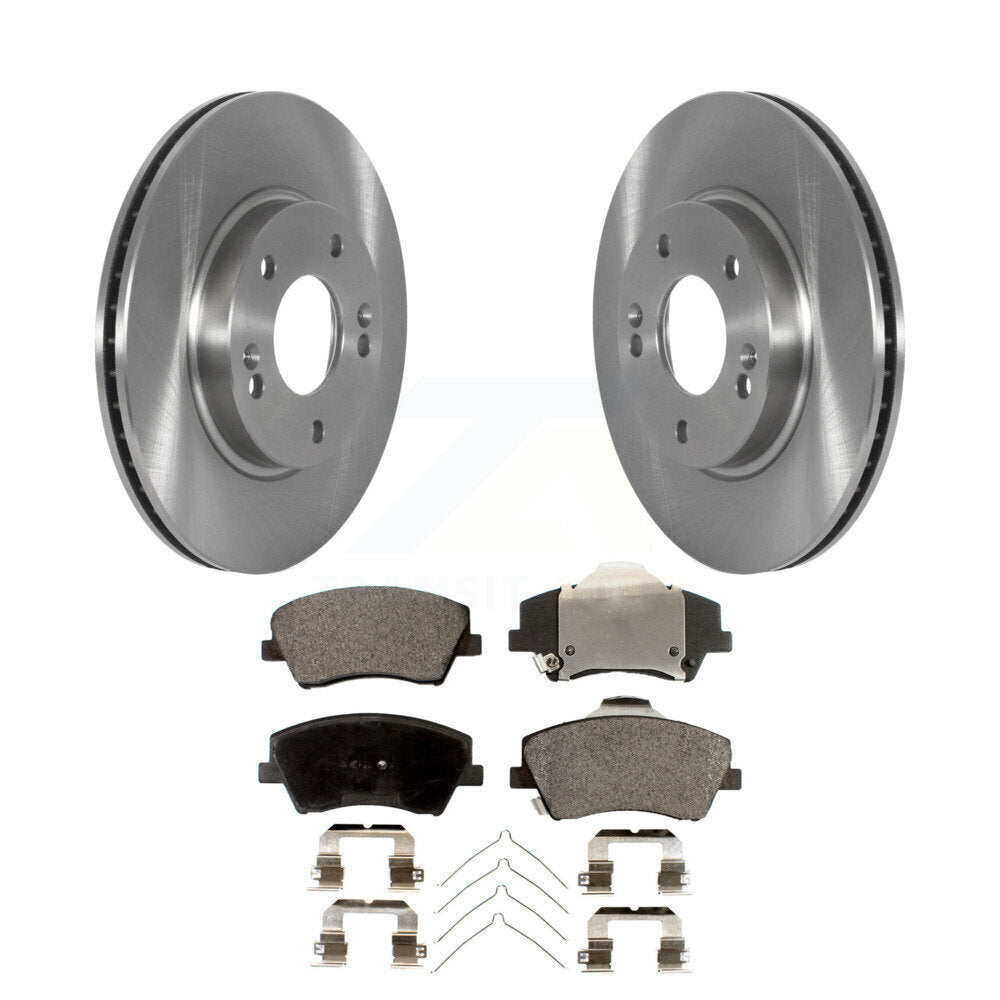 Disc Brake Rotors And Ceramic Pad Front Kit For 2017-2022 Hyundai Ioniq Kia Niro