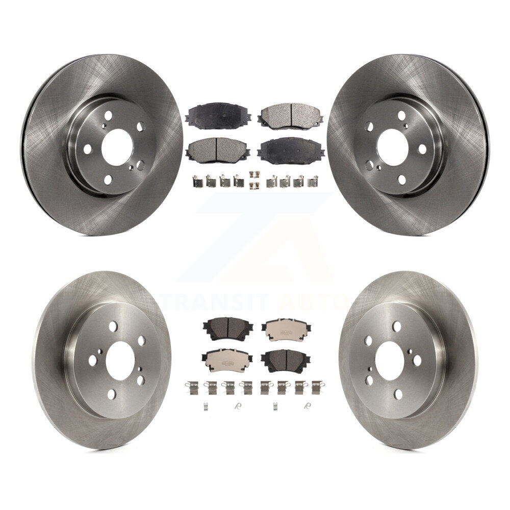 Disc Brake Rotors And Ceramic Pads Front Rear Kit For 2019 Toyota Corolla 1.8L