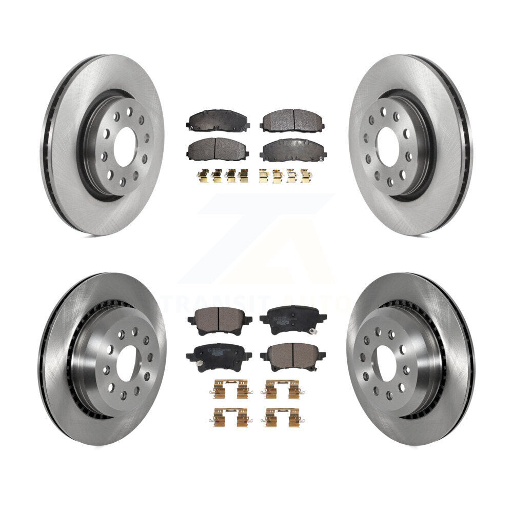 Disc Brake Rotors And Ceramic Pads Front Rear Kit For 2020-2023 Jeep Gladiator