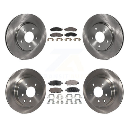 Brake Rotor Ceramic Pad Front Rear Kit For Nissan LEAF With Manual Parking