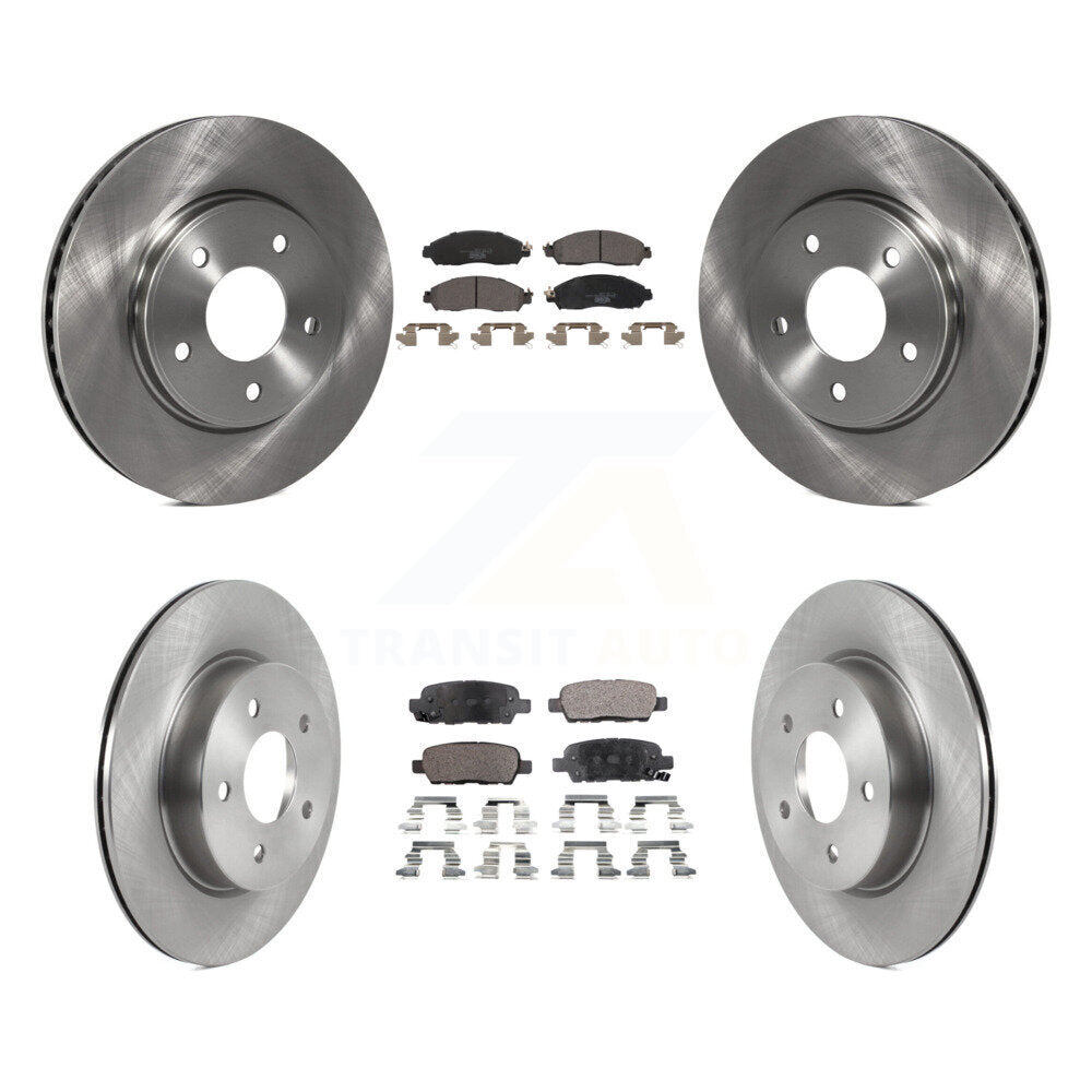 Disc Brake Rotors And Ceramic Pads Front Rear Kit For 2018 Nissan LEAF S