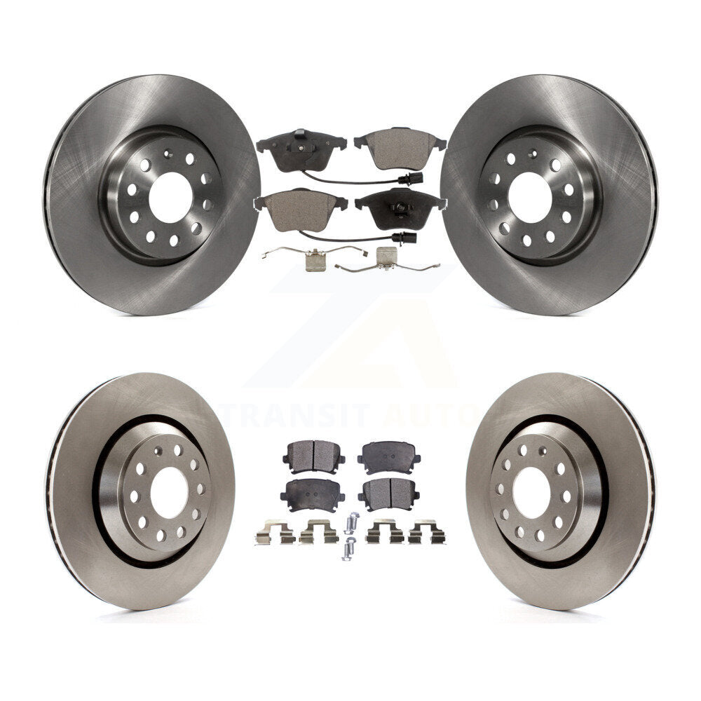 Disc Brake Rotors And Ceramic Pads Front Rear Kit For Volkswagen CC R32