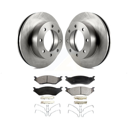 Brake Rotors & Ceramic Pad Front Kit For Ford F-450 Super Duty With 8 Lug Wheels