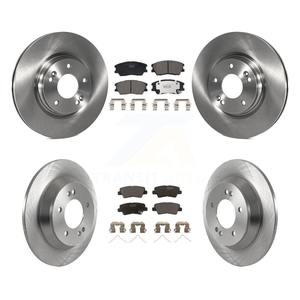 Brake Rotor Ceramic Pad Front Rear Kit For 20-22 Kia Soul 1.6L with Turbocharged